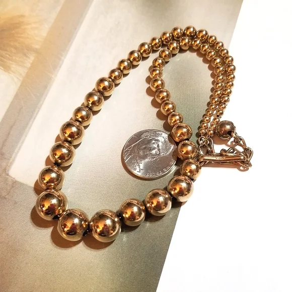 VTG Napier Gold Plated Beaded Necklace - Picture 6 of 6